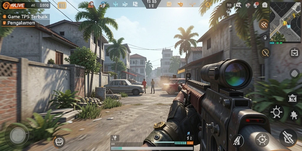 Screenshot gameplay 69LIVE menampilkan aksi seru dalam pertarungan TPS.