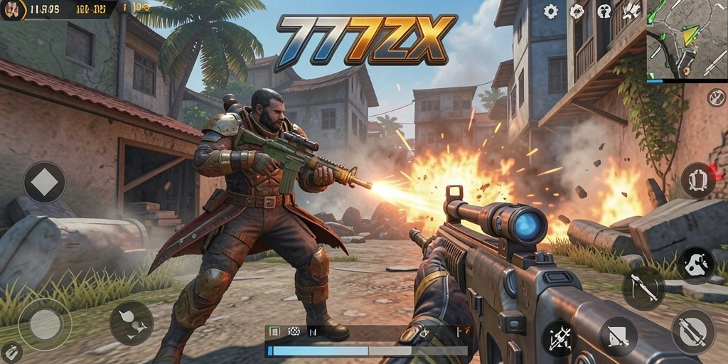 Tampilan gameplay <strong>777ZX</strong> yang mendebarkan dan penuh aksi.