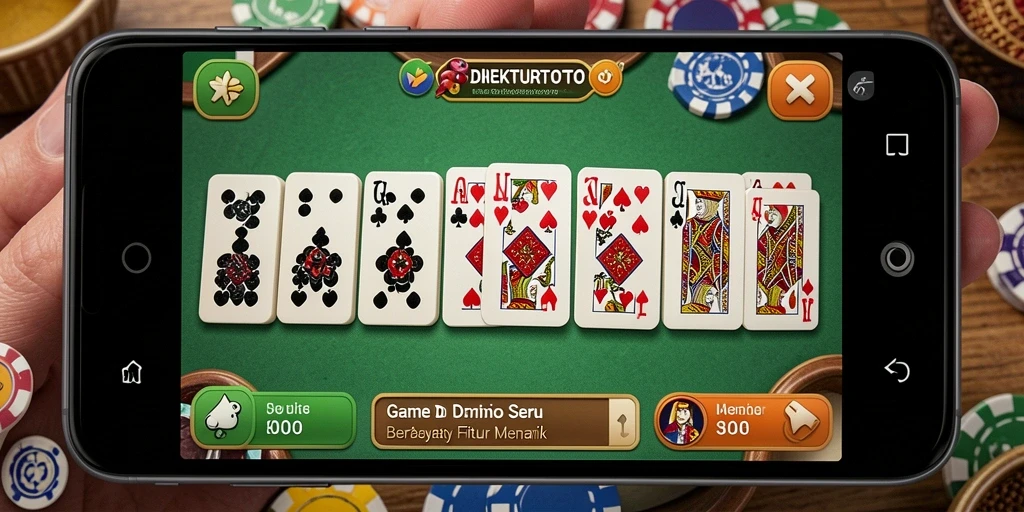 Screenshot utama DIREKTURTOTO menampilkan gameplay seru bermain domino.