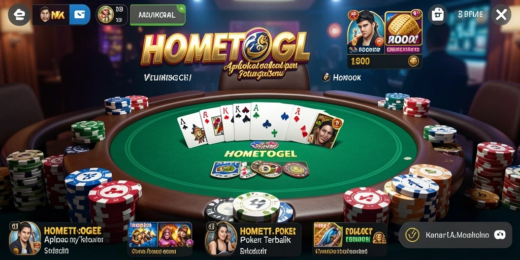 Tampilan gameplay menarik dari aplikasi Poker HOMETOGEL.