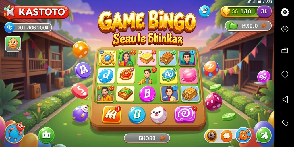 Tampilan gameplay KASTOTO yang penuh warna dan seru.