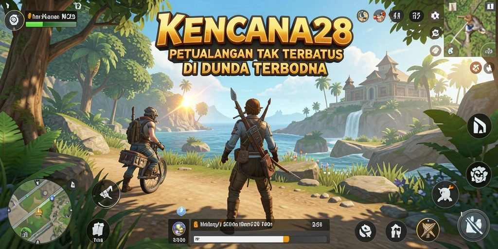 Screenshot gameplay KENCANA28 menunjukkan petualangan mendalam di dunia terbuka.