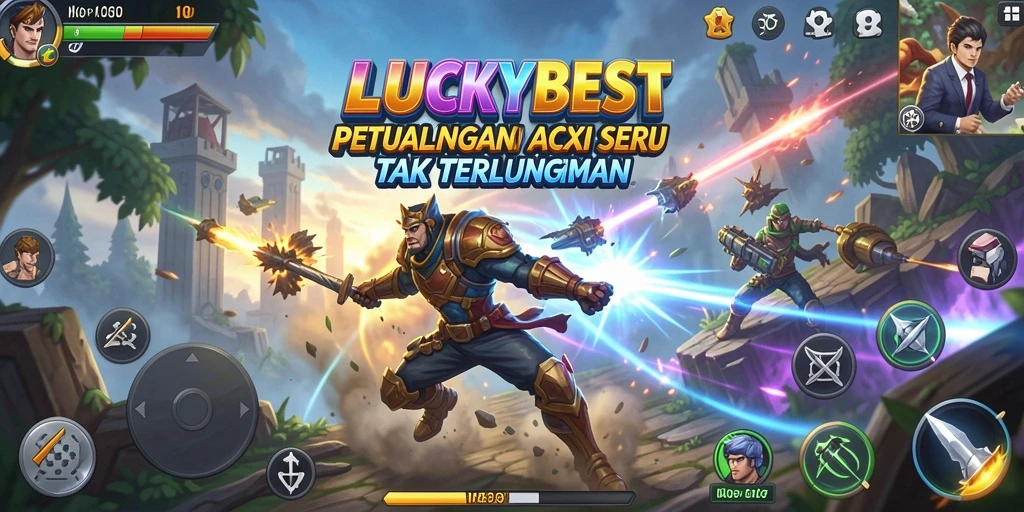 Tangkapan layar menampilkan aksi mendebarkan di LUCKYBEST.
