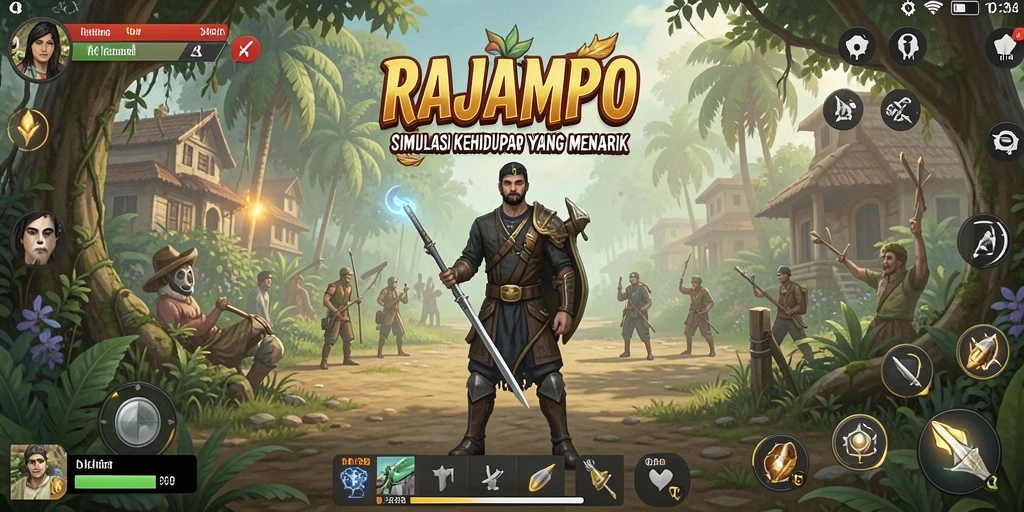 Tampilan gameplay RAJAMPO yang realistis dan interaktif.