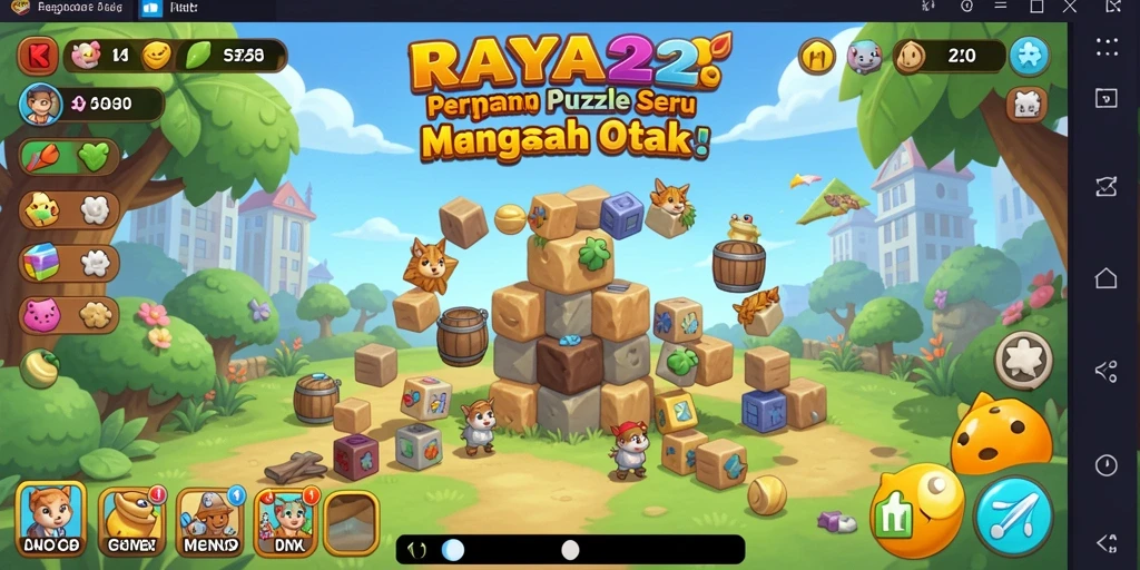 Screenshot gameplay RAYA22 yang menampilkan berbagai teka-teki seru.