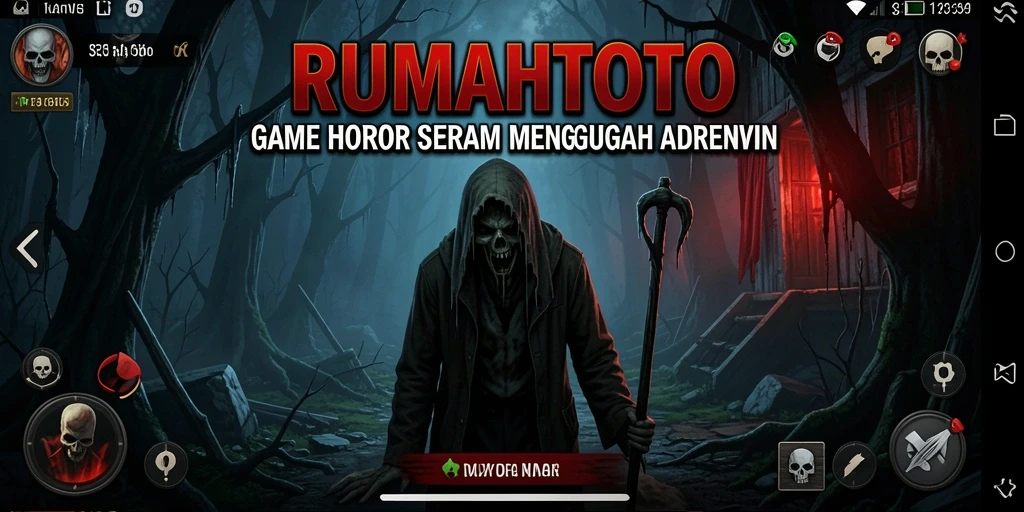 Screenshot gameplay RUMAHTOTO yang menyeramkan dan mendebarkan.