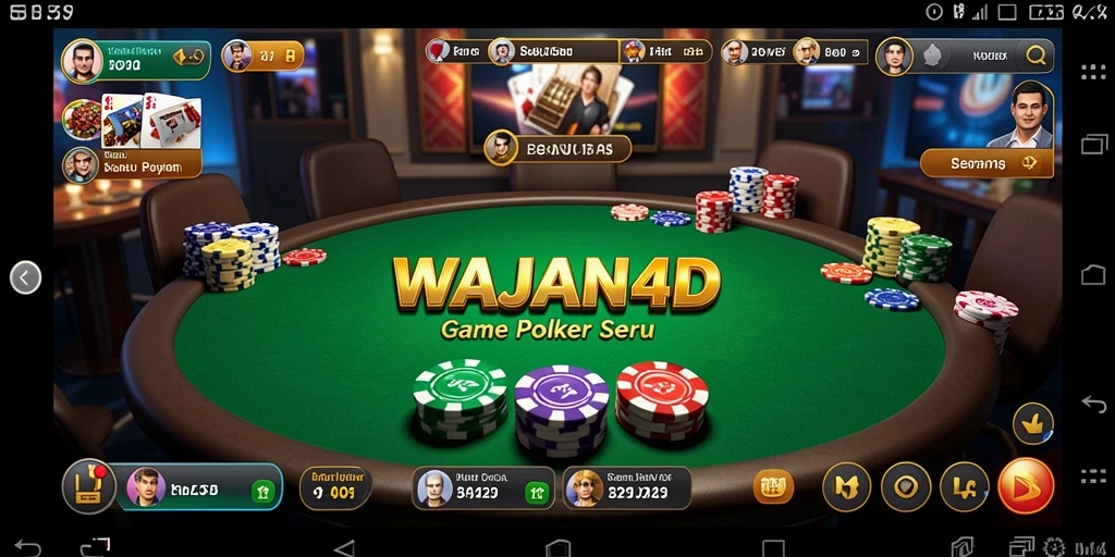 Gameplay seru WAJAN4D dengan fitur Poker interaktif.