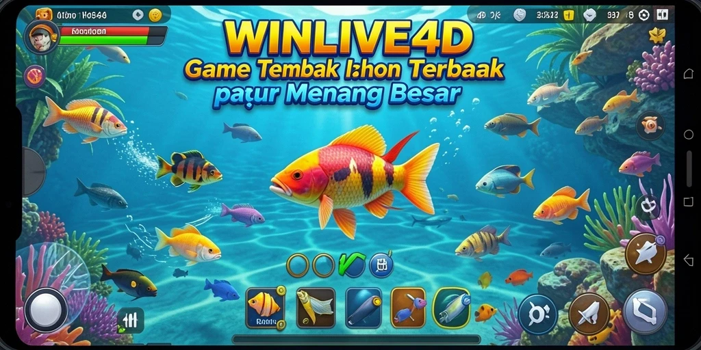 Gameplay seru menembak ikan di lautan yang indah.